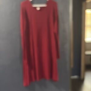 Wine colored long sleeved dress